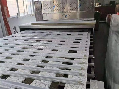 Tunnel style automated gypsum line microwave drying production line